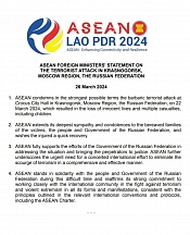 ASEAN Foreign Ministers issued a Statement on the Terrorist Attack in Russia