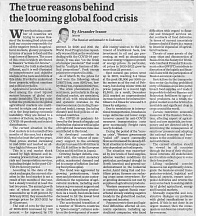 Article by Alexander Ivanov, Ambassador of Russia to ASEAN "The true reasons behind the looming global food crisis"